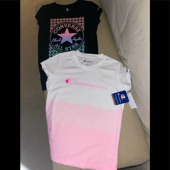2 Short sleeve T shirts 👚 Champion -and- 🌟 Converse - Picture 2 of 11